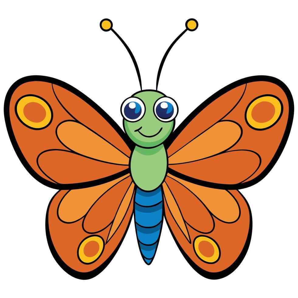 Beautiful Butterfly Line Drawing vector
