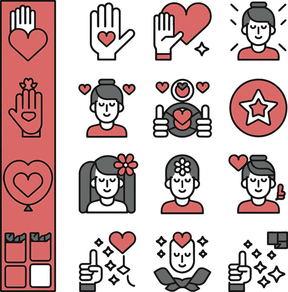 Altruism and benevolence logo icon set bundle vector