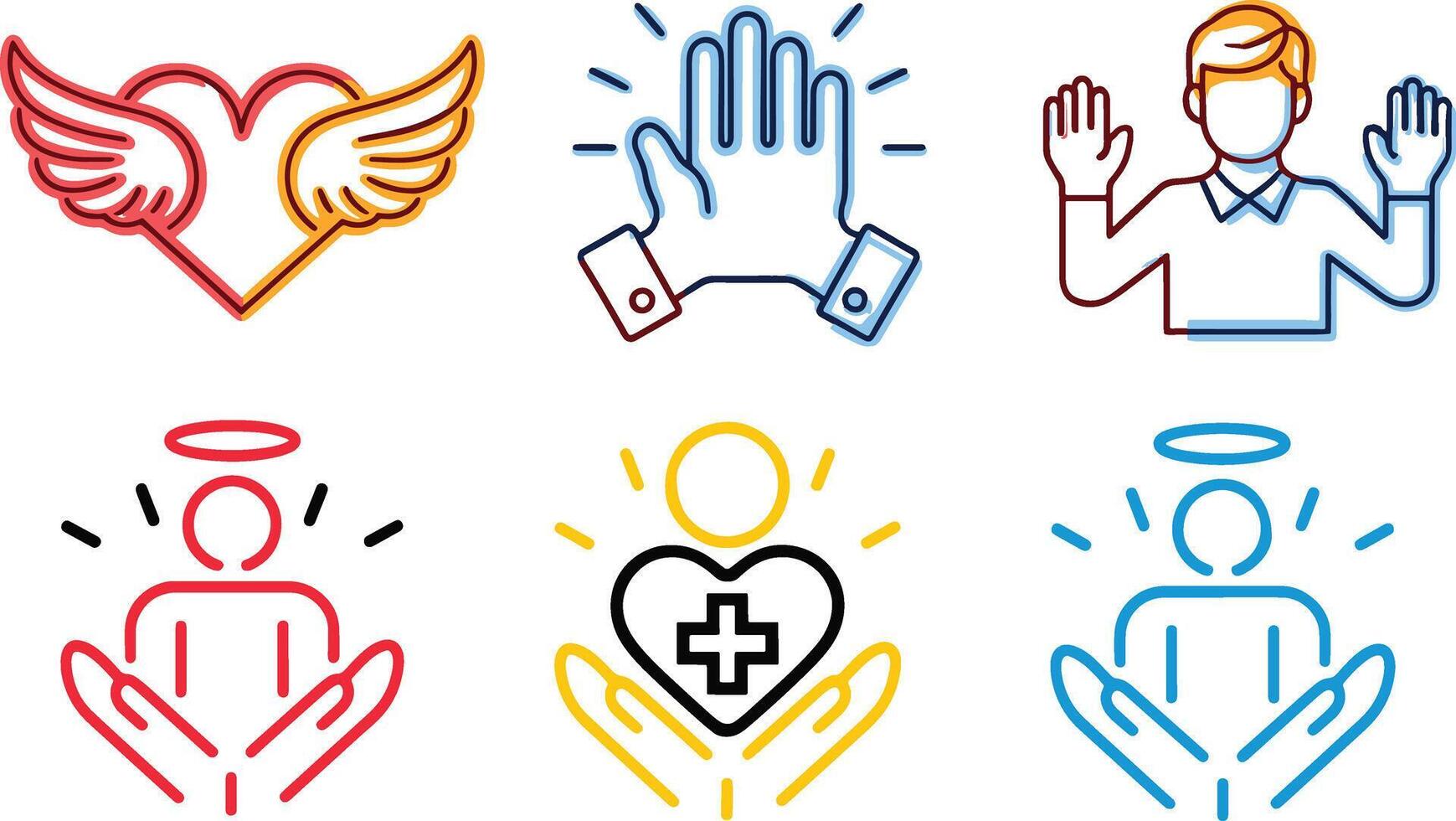 Altruism and benevolence icon set vector