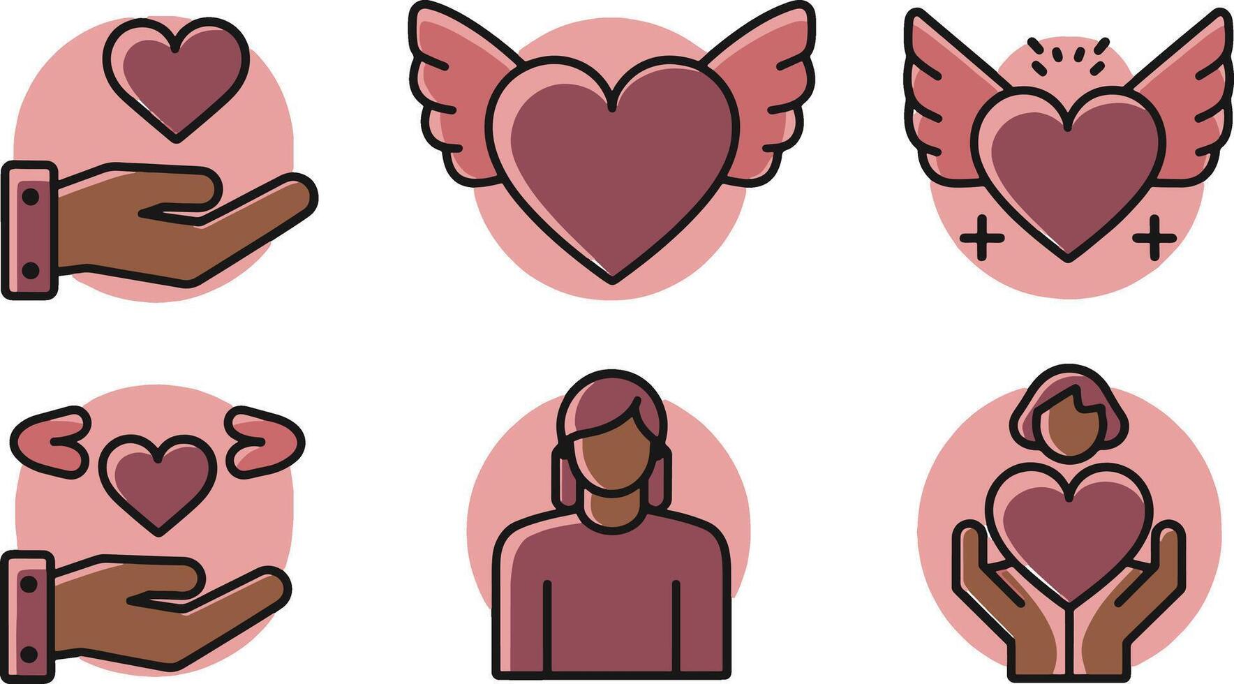 Altruism and benevolence logo icon set vector