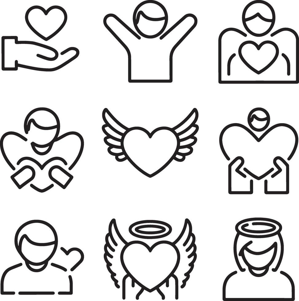 Altruism and benevolence logo icon set bundle illustration vector