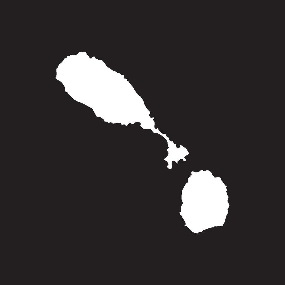 Saint Kitts and Nevis Map Illustration Icon Element vector