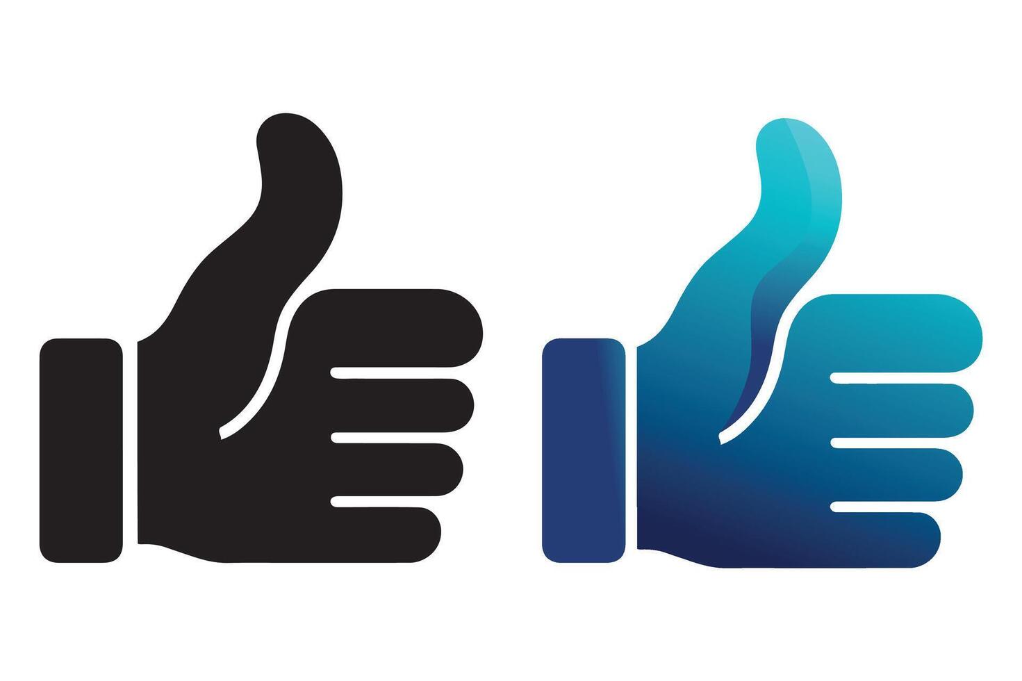 black and blue like icon unpick style vector