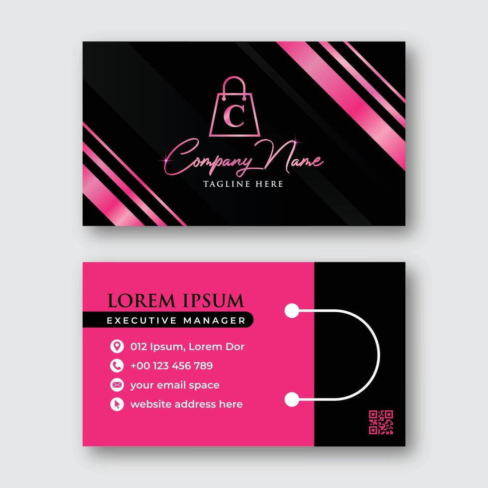 Minimal rose gold business card template vector