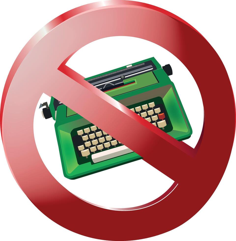 No typewriter sign vector