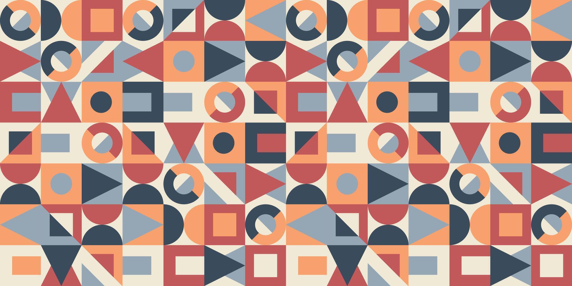 Seamless geometric pattern in retro memphis style. Colorful background vector