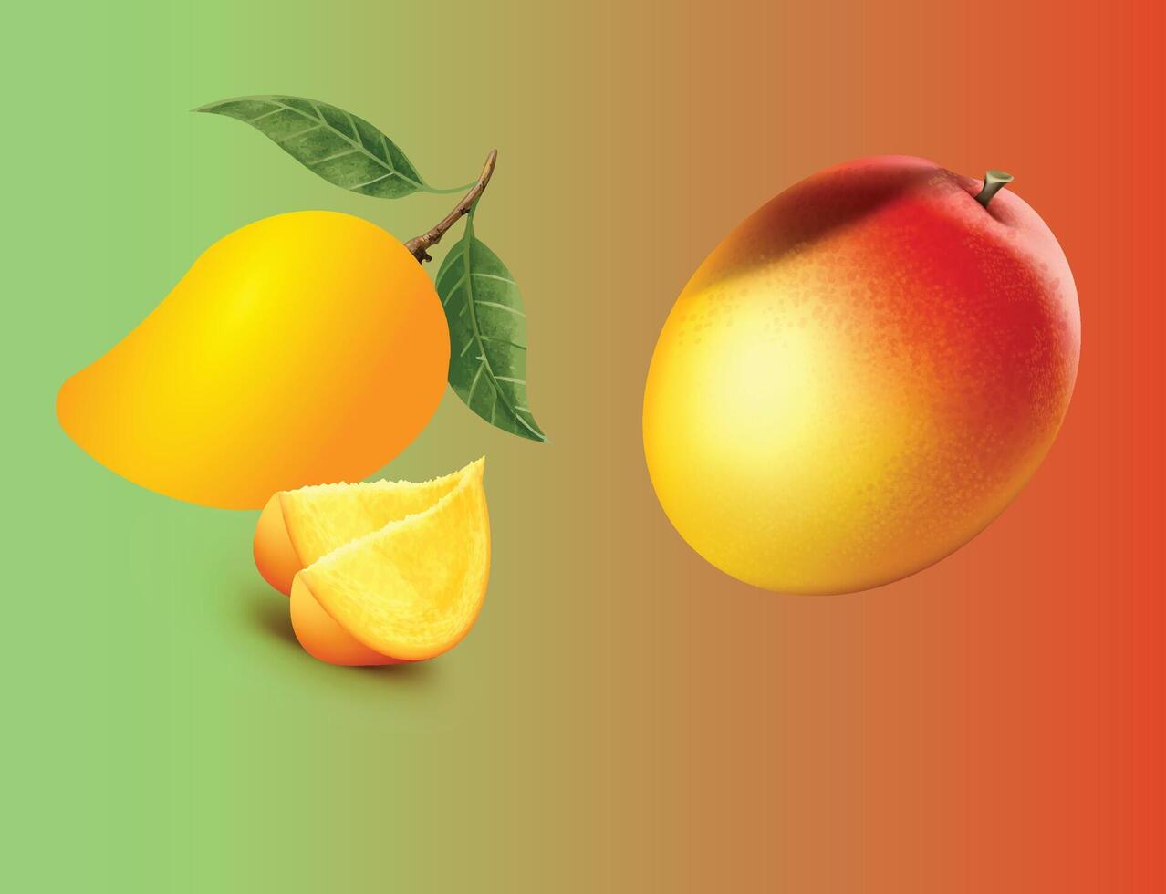 Yellow Mango and leaf design vector