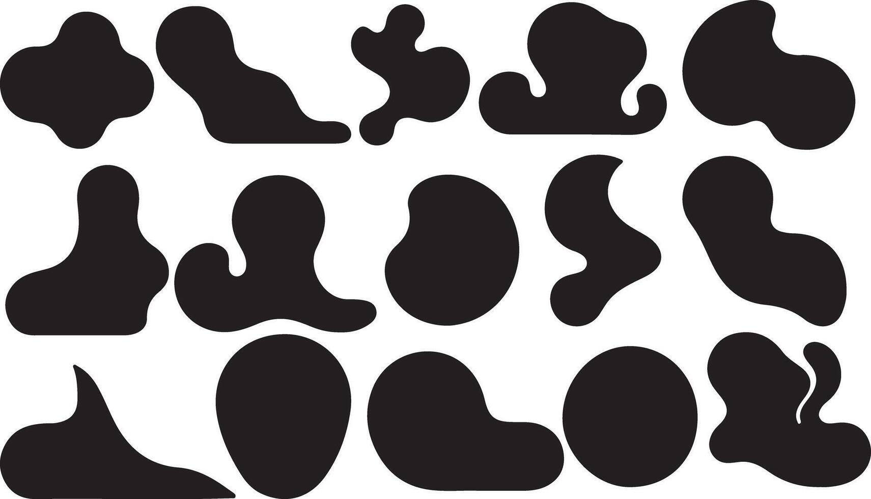 Abstract Black Blob Forms for Creative and Contemporary Art Projects vector