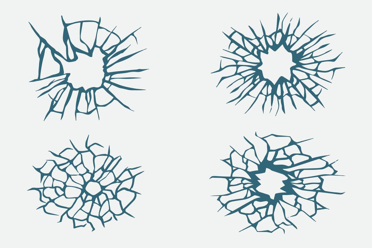 set of glass shatter good for element design, icon, background, sticker, texture, decal, etc vector