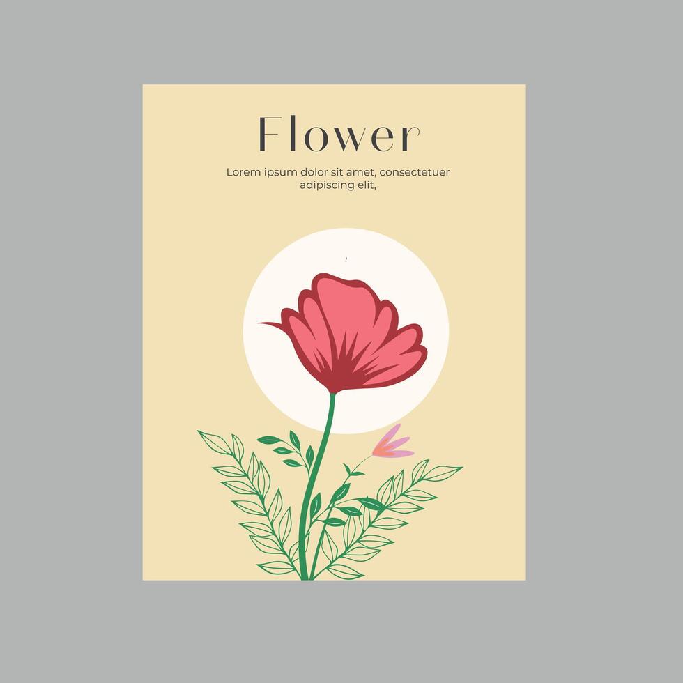 Minimal Flower Flyer Design Template vector
