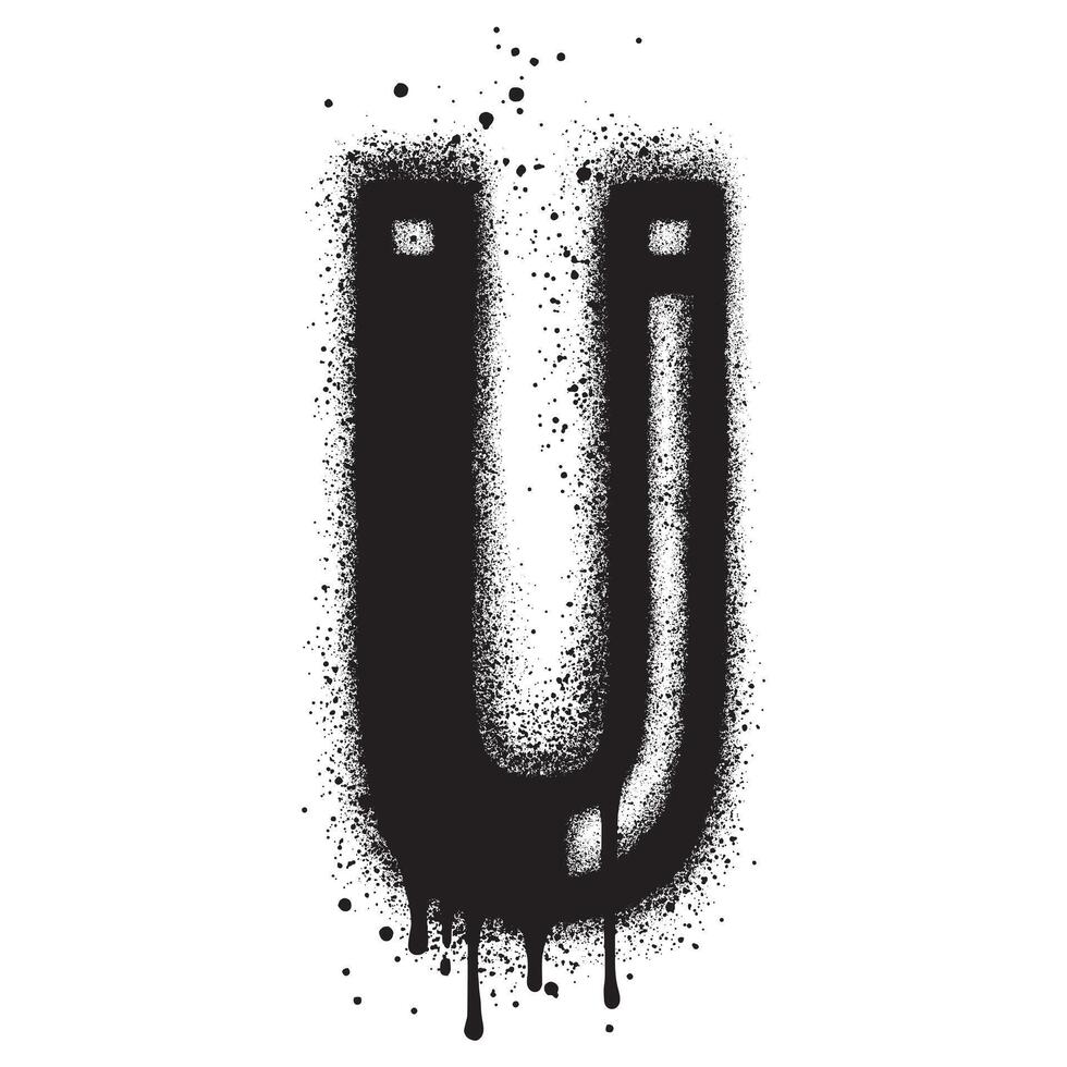 Spray Painted Graffiti magnet icon Sprayed isolated on white background. vector
