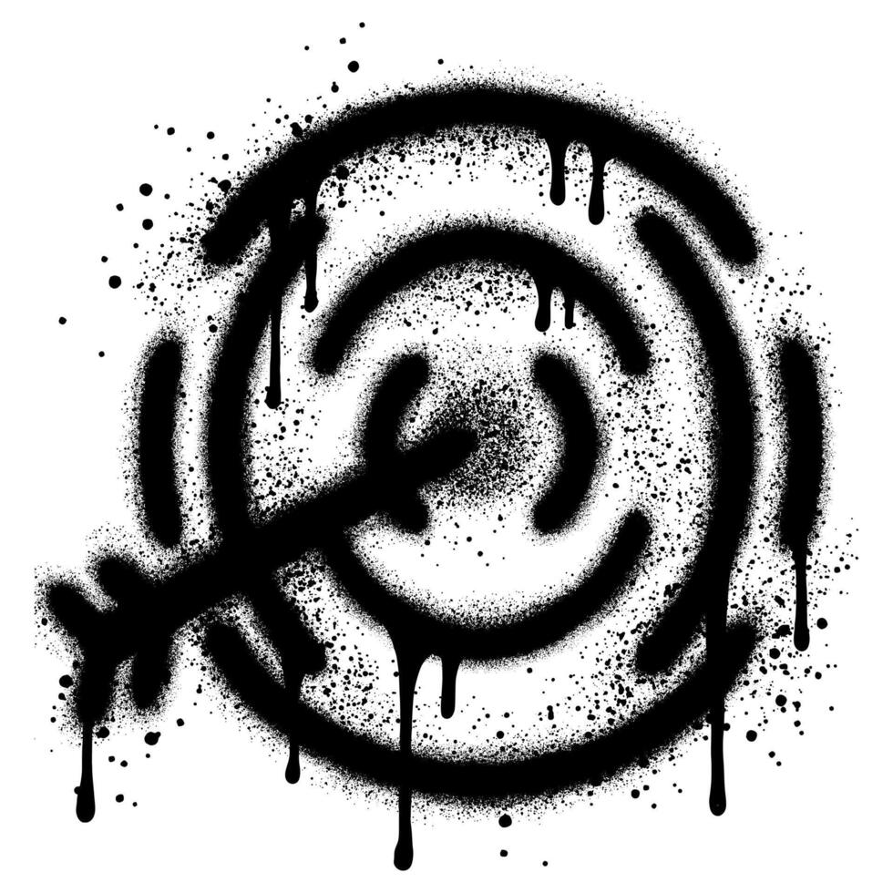 Target and arrow icon in graffiti style for business and concept. vector