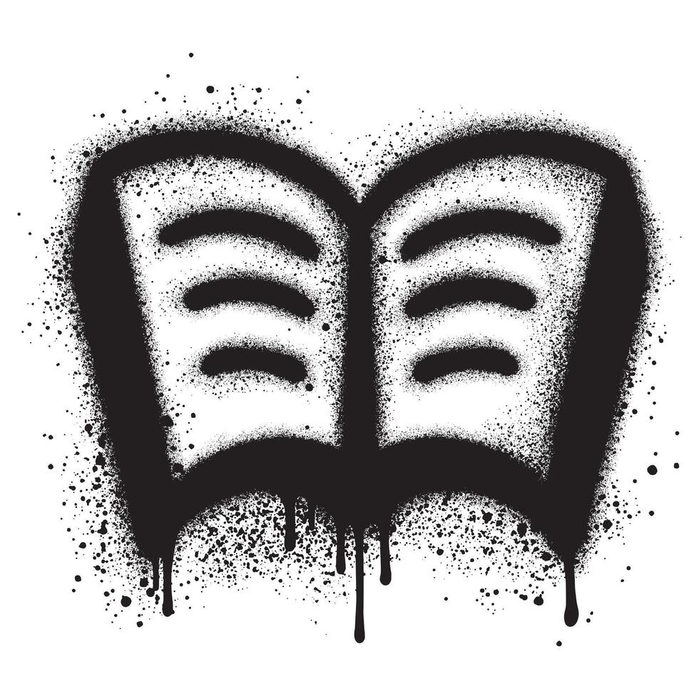 Spray Painted Graffiti book icon Sprayed isolated with a white background. vector