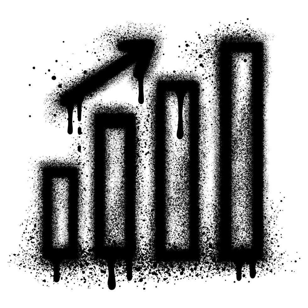 Graffiti Business graphics and charts sprayed with black spray paint vector