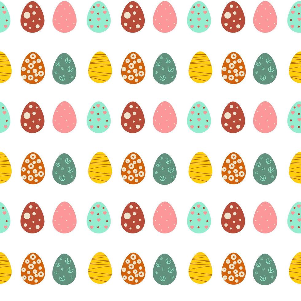 Easter colorful seamless pattern with eggs vector