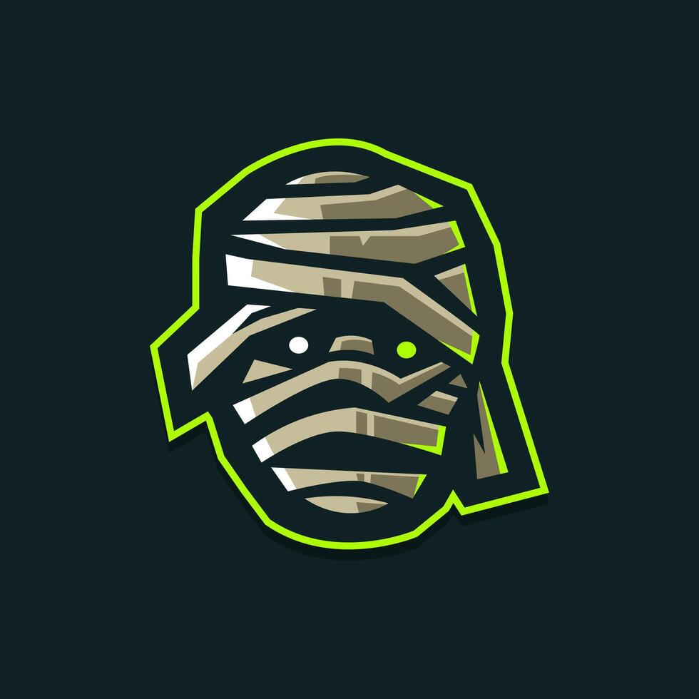 Mummy head mascot logo vector
