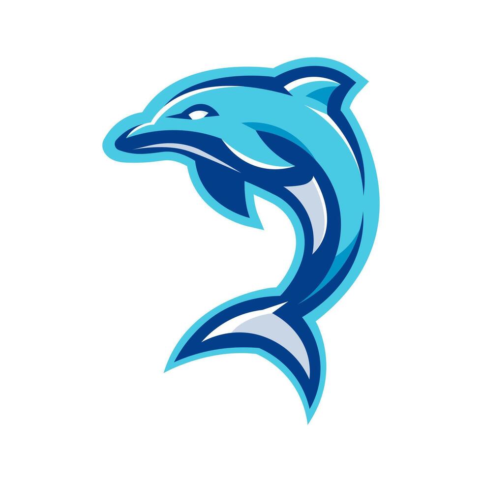 Dolphin jump sports logo vector