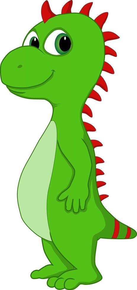 A friendly and funny little green iguana with a smile vector