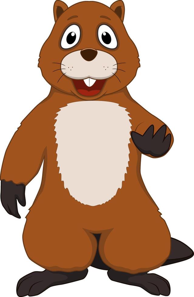 A funny beaver with a big smile vector