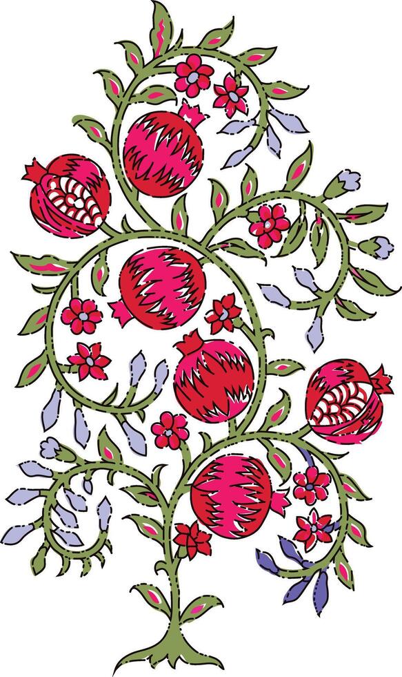 pomegranate tree clip art vector