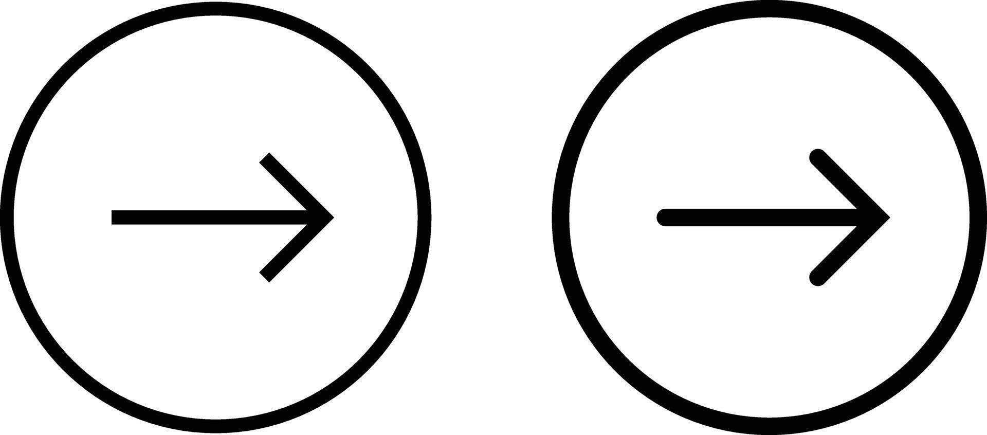 right directional arrow line art, Rounded next arrow or right vector