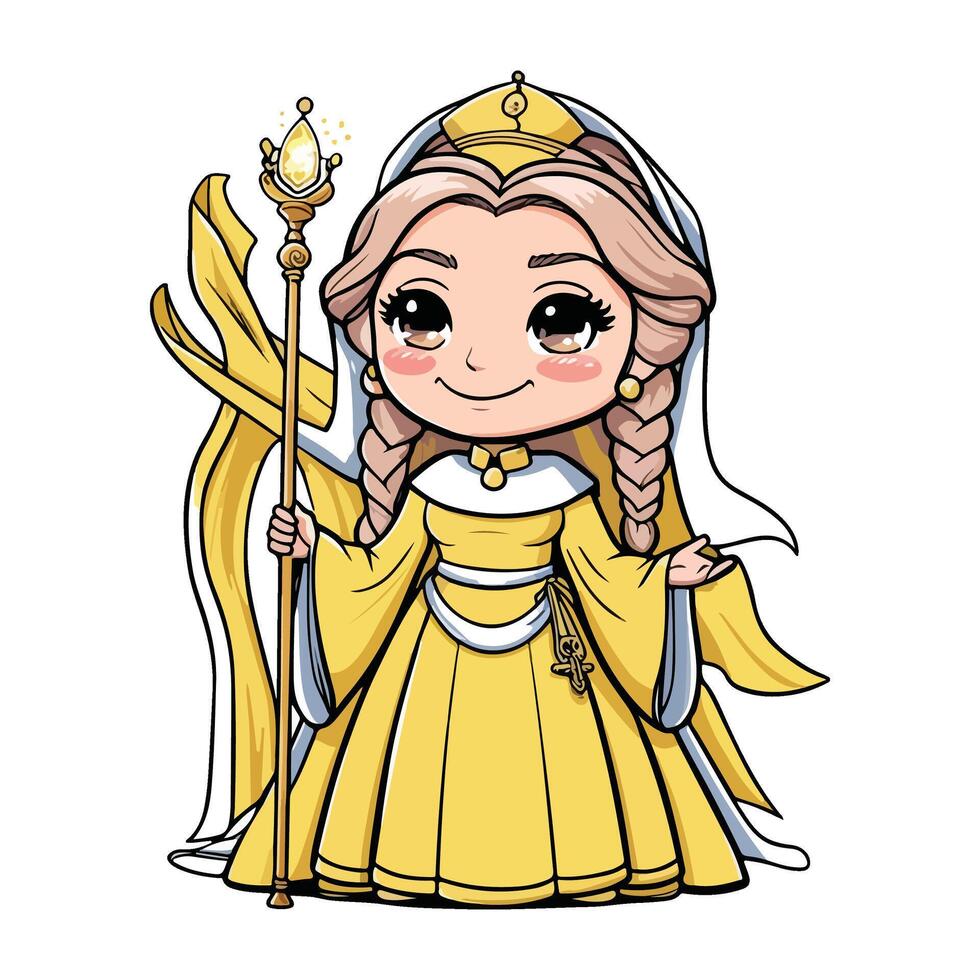 The Enchanting Princess in a Golden Gown vector