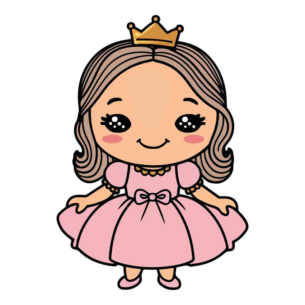 The Princess Draped in Rosy Elegance vector