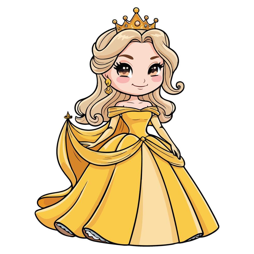 The Poised Princess in a Golden Glow vector