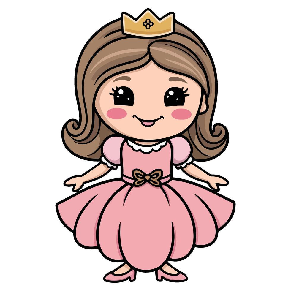 The Charming Princess in a Pink Gown vector