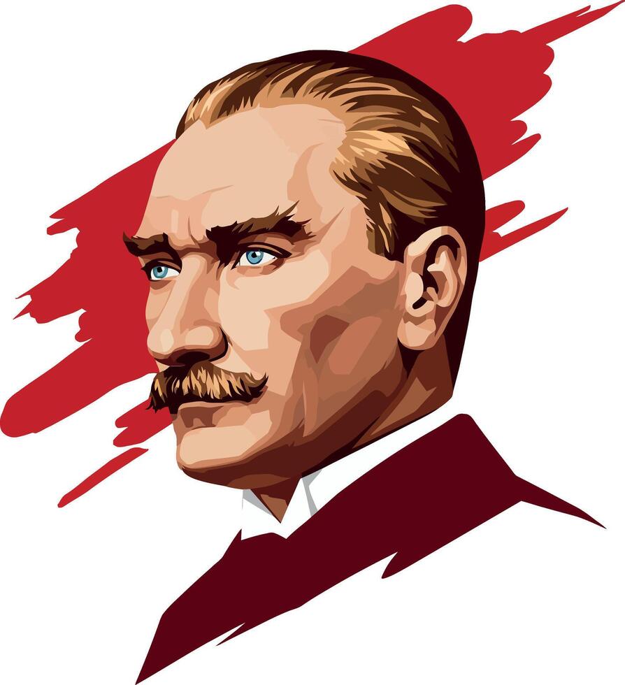 Mustafa Kemal Ataturk, Illustration, an ideal for his social media posts vector