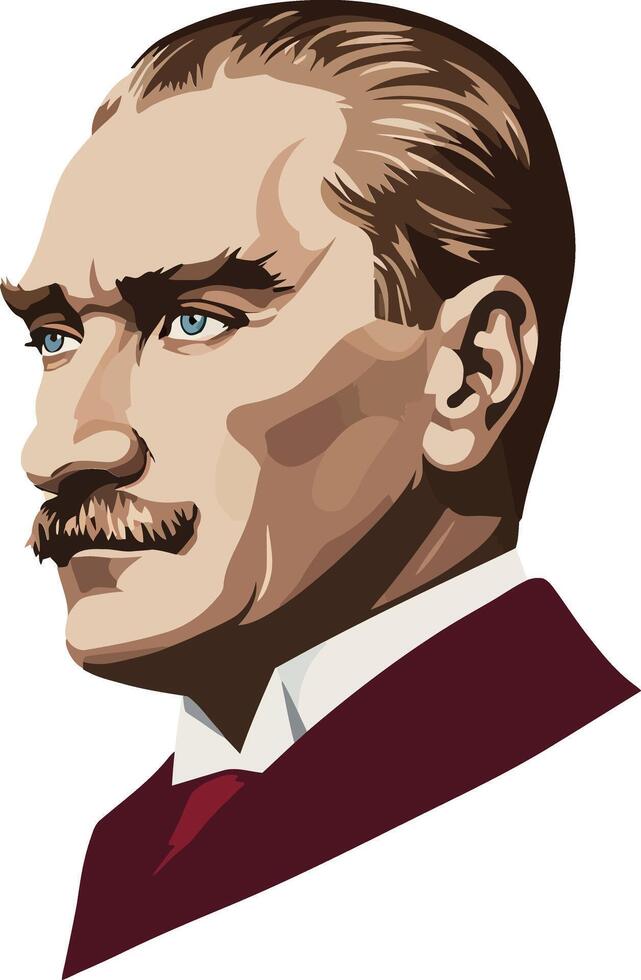 Mustafa Kemal Ataturk, Illustration, an ideal illustration for his posts vector