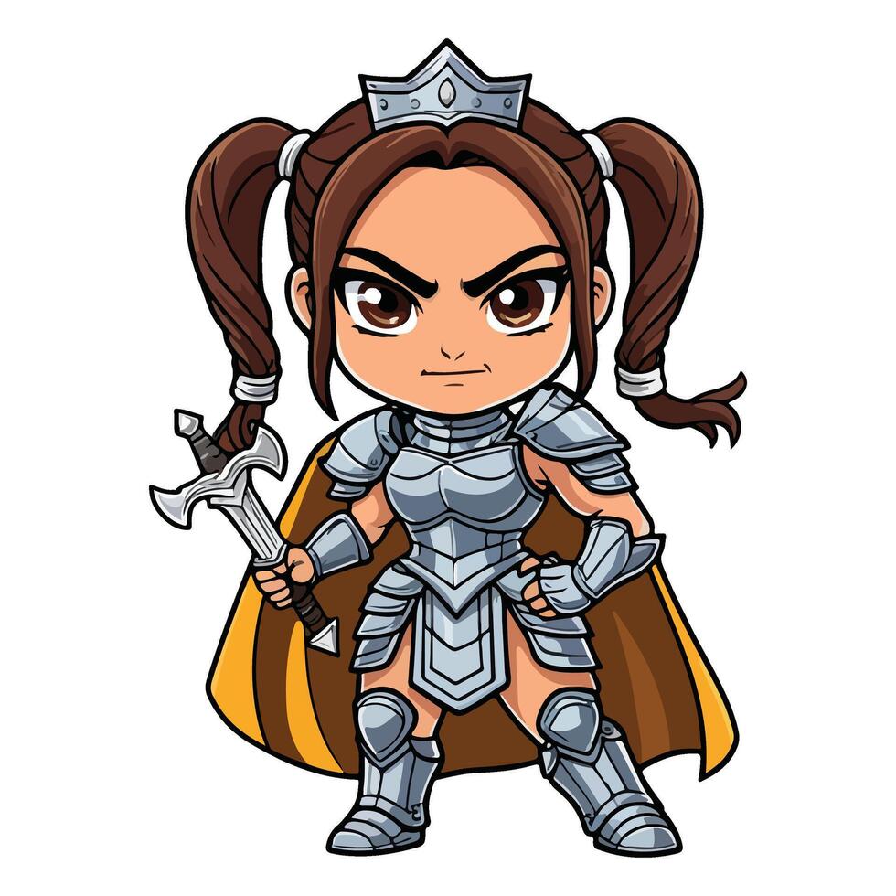 The Warrior Princess in Royal Armor vector