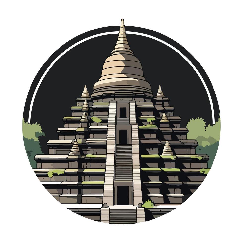 Tranquil Heritage Shrine vector