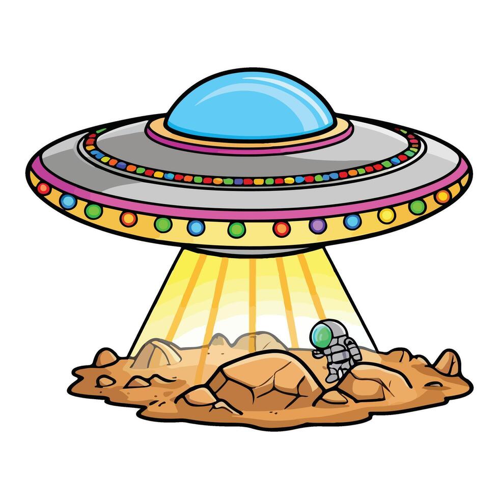 Alien Ship in the Sky vector