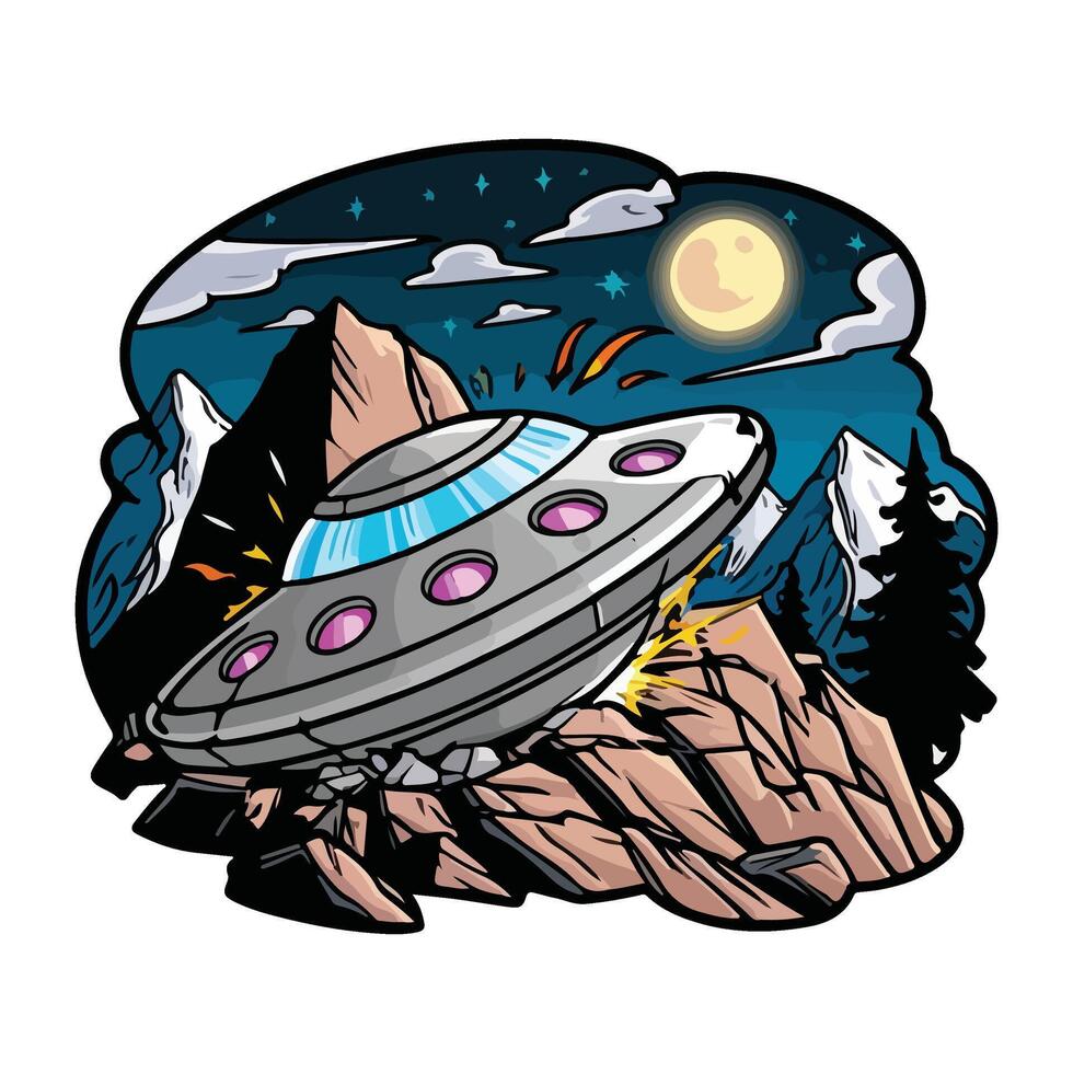 Mysterious Flying Saucer vector