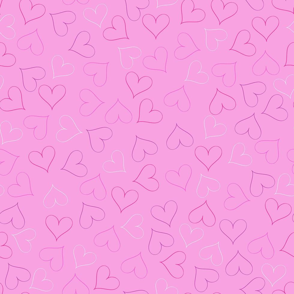 Small heart outlines on a pink background, seamless pattern , heart seamless pattern , doodle summer, kids and baby designs for use as fabric or paper. vector