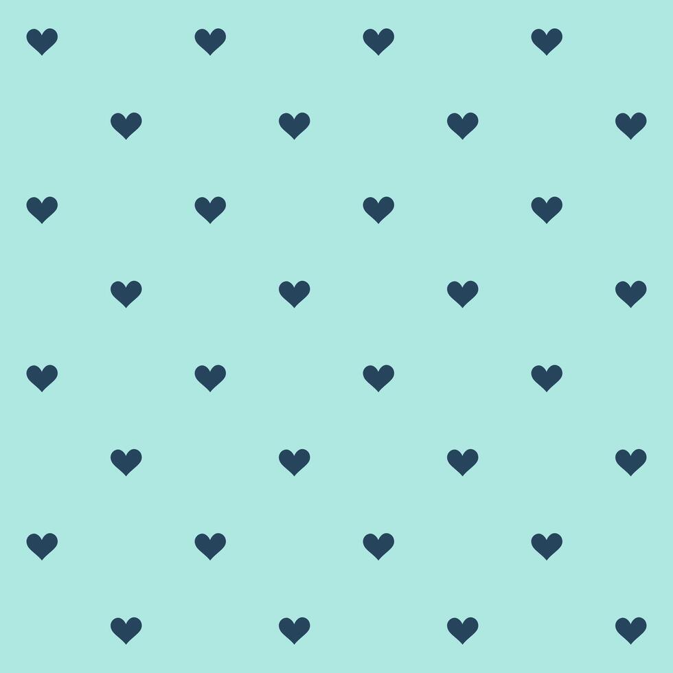 Tiny hearts pattern, mint green background with navy blue heart shapes. heart seamless pattern illustration, doodle summer, kids and baby designs for print fabric. vector