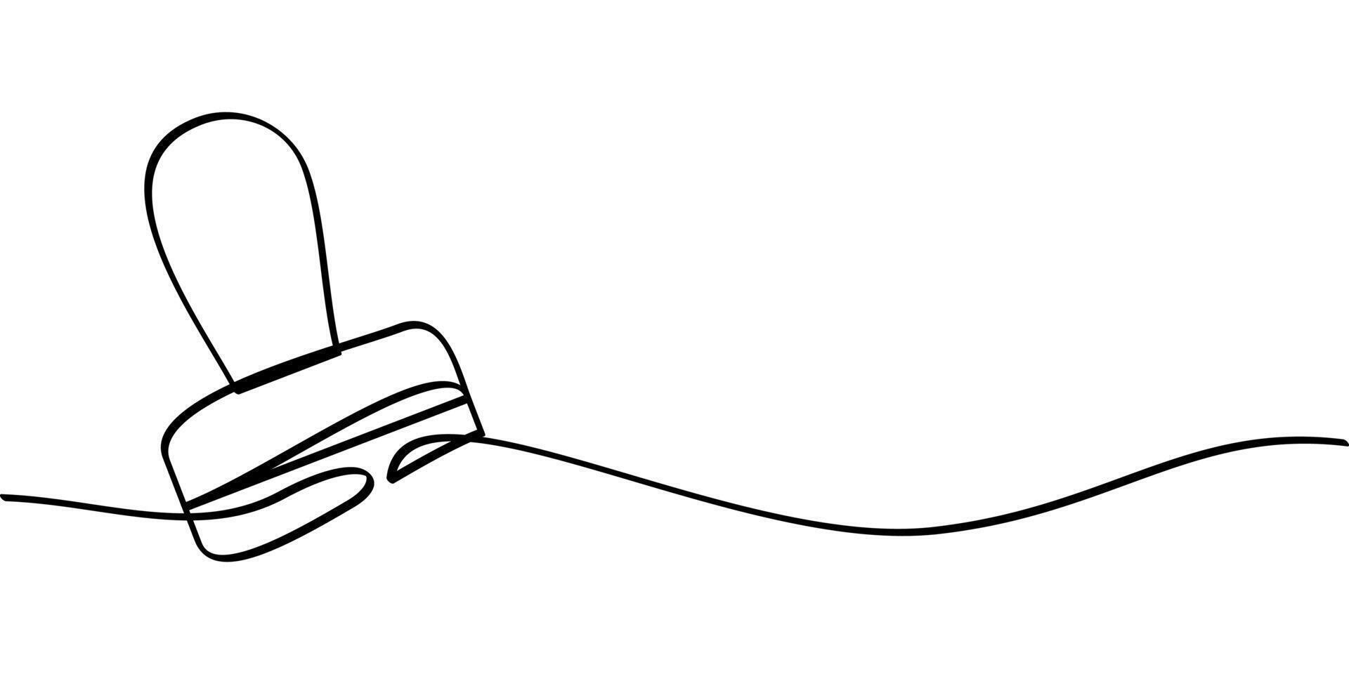continuous line drawing of stamp symbol. abstract line art illustration vector