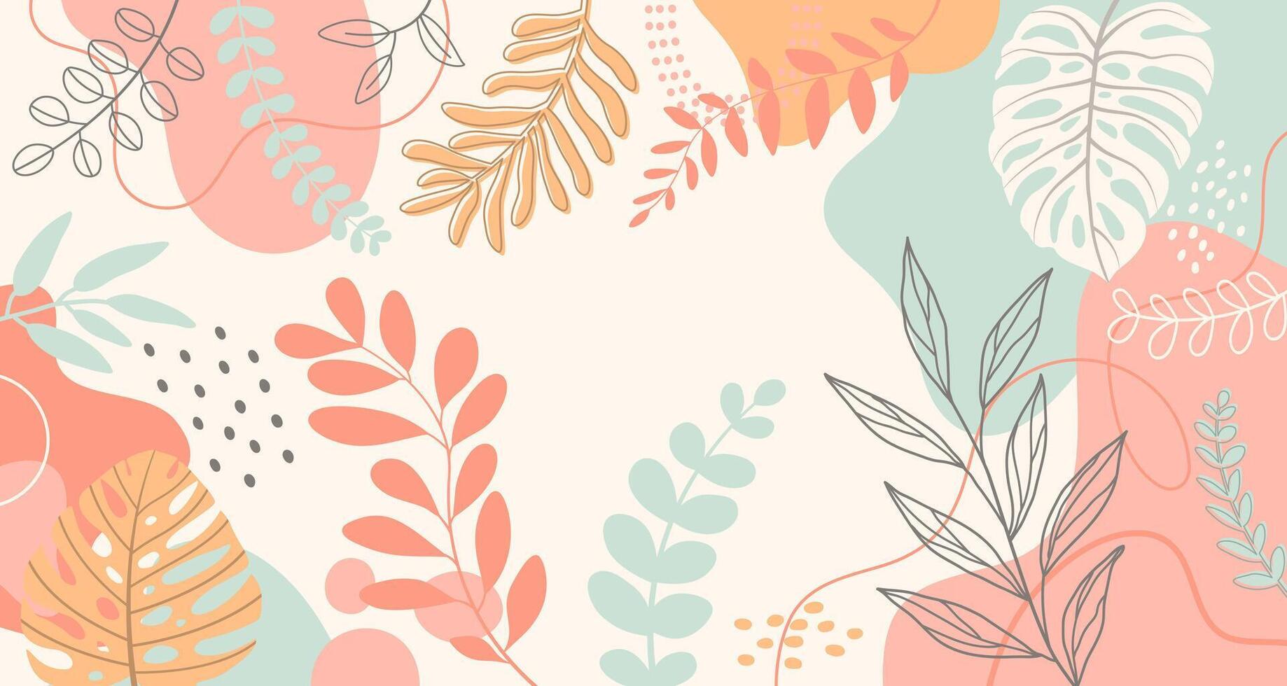 Pastel spring background with beautiful. vector