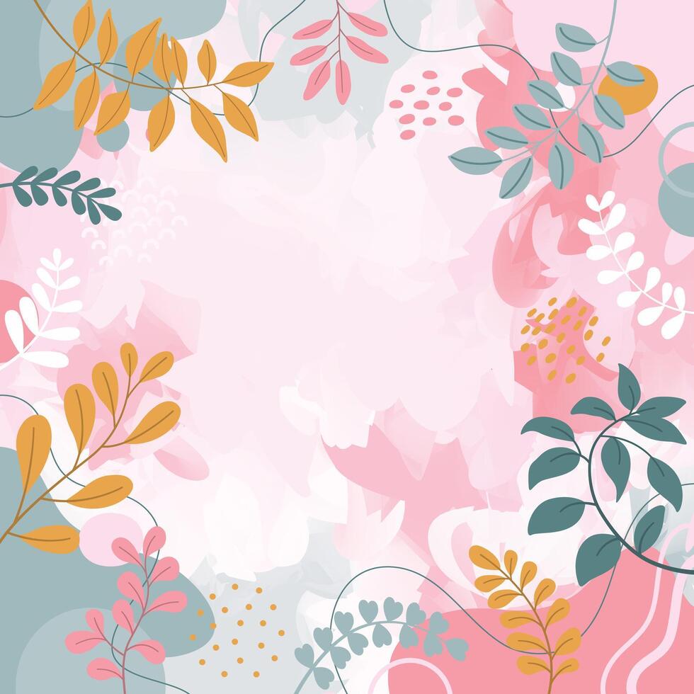 Pink spring background with beautiful. vector