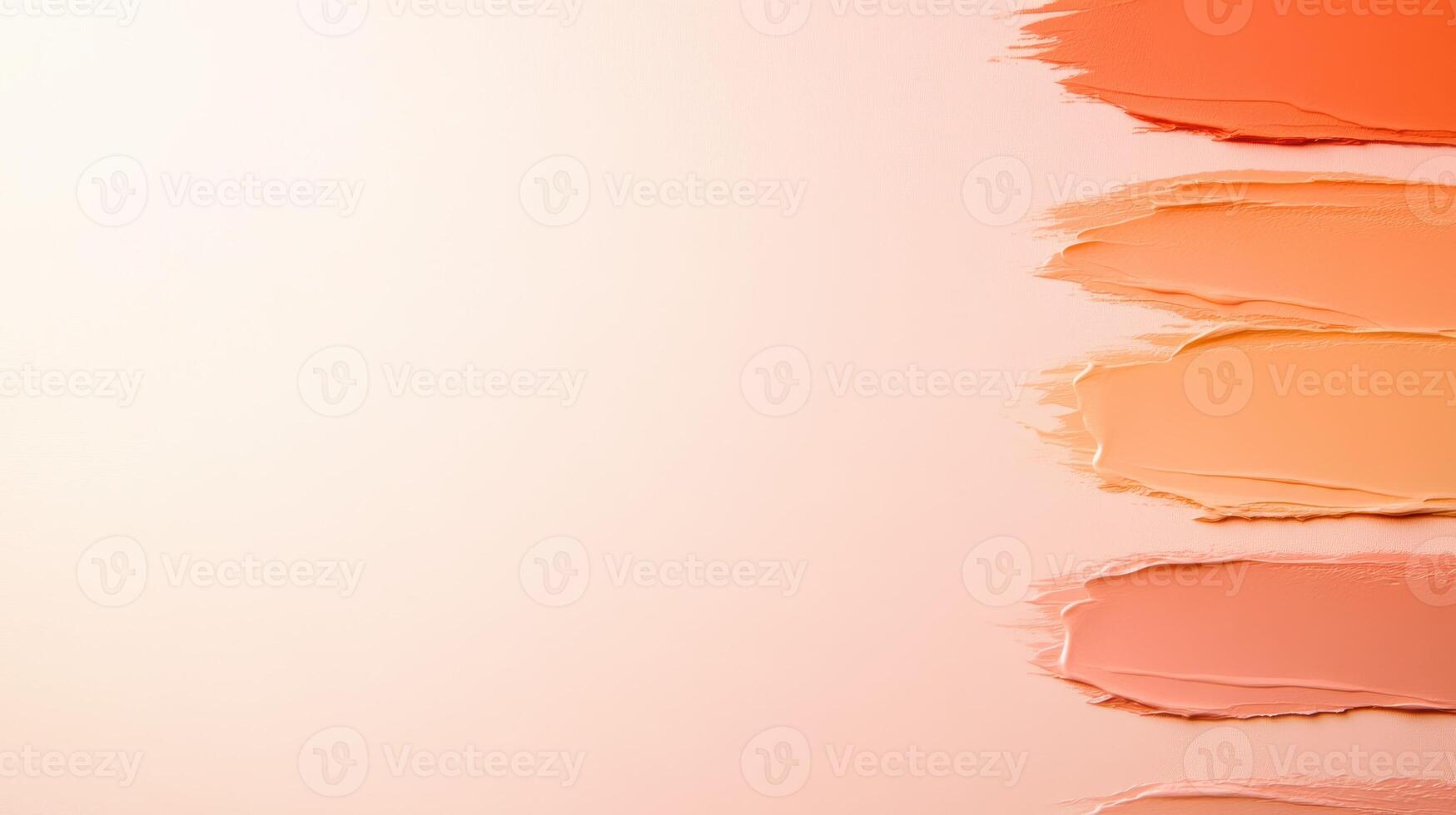 Gentle creamy beige and warm chestnut gradient paint swatches on canvas photo
