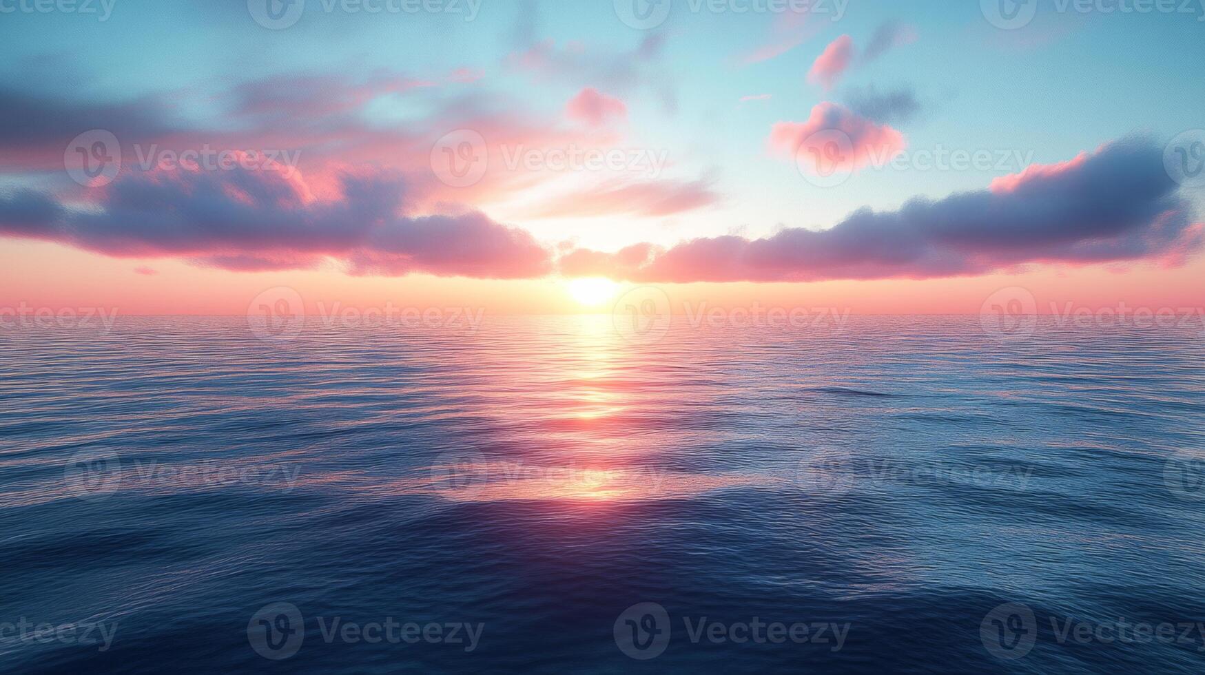 Sunset over the ocean photo