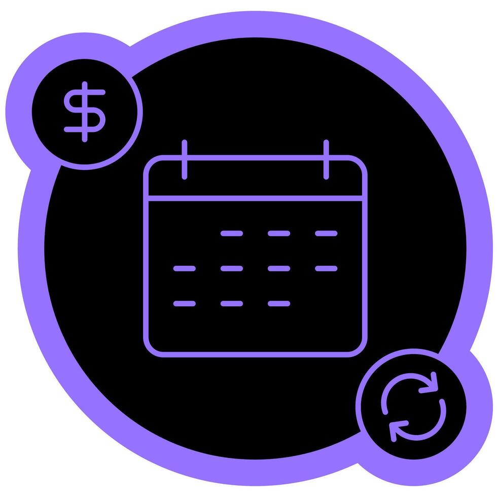 continuous subscription solid colour icon vector