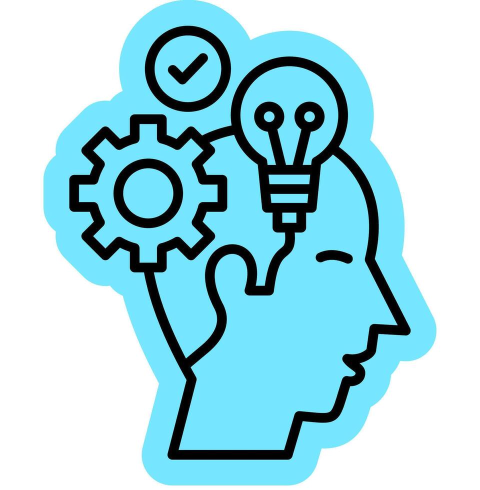 artificial intelligence outline colour icon vector