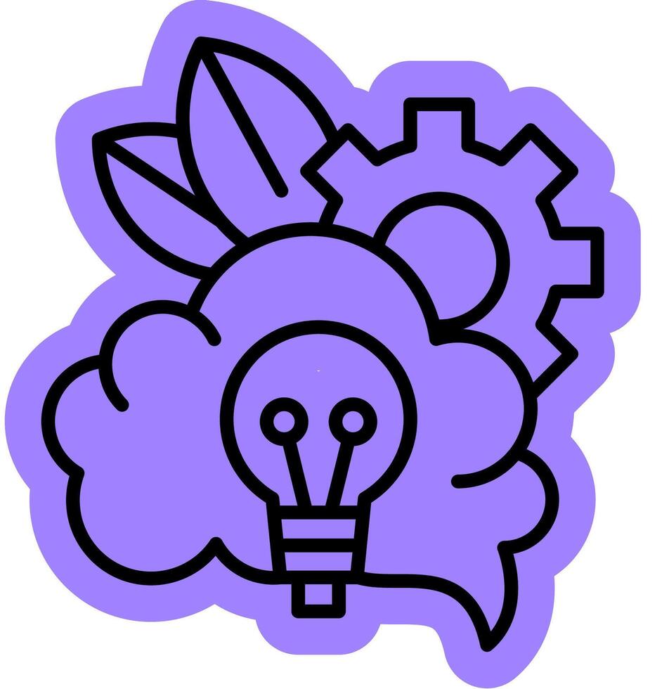 artificial intelligence development outline colour icon vector