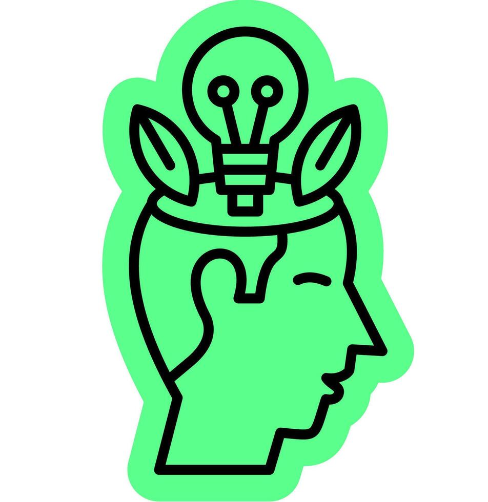 artificial intelligence growth outline colour icon vector
