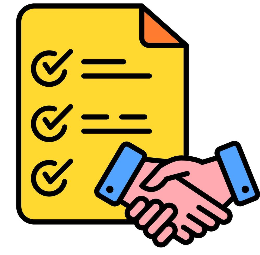 illustration of business proposal agreement vector