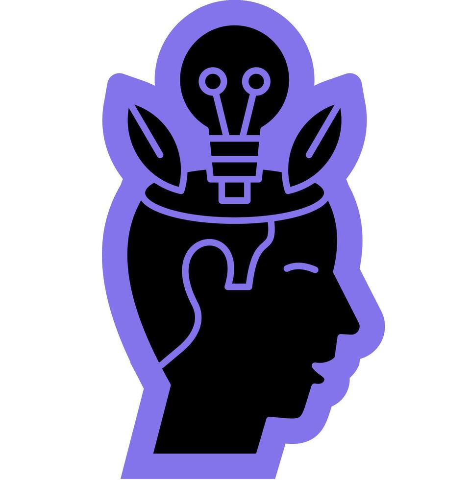 artificial intelligence growth solid colour vector