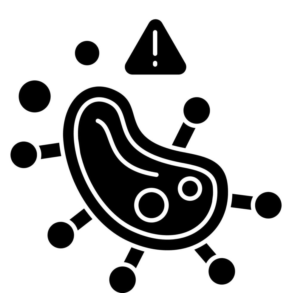 Infection virus alert solid icon vector