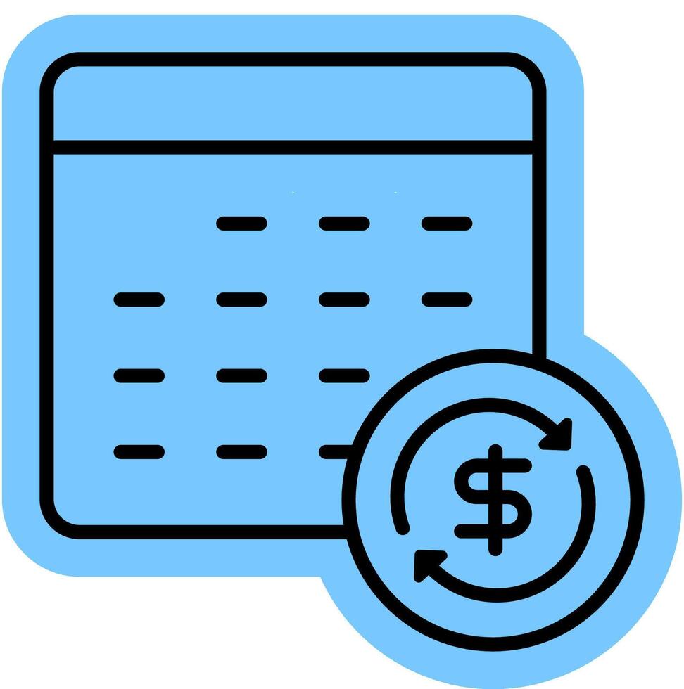 Subscription reminder outline colour icon vector